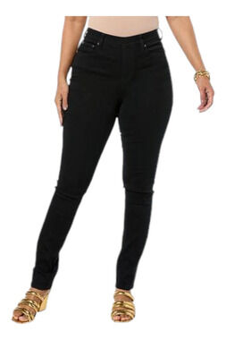 DG2 by Diane Gilman Women's Denim 5Pocket Jegging Black - Regular